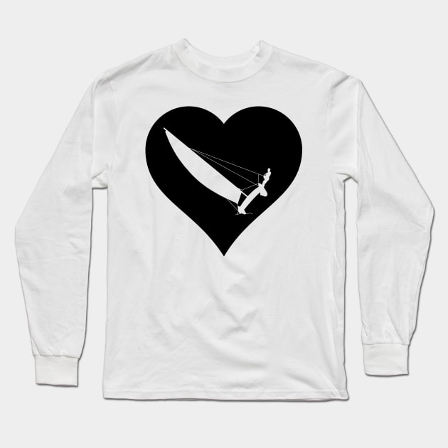 Black heart with catamaran Long Sleeve T-Shirt by der-berliner